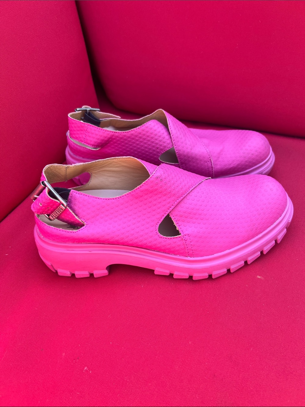 Womens Pink Fluevog’ Chunky Slingback Shoes